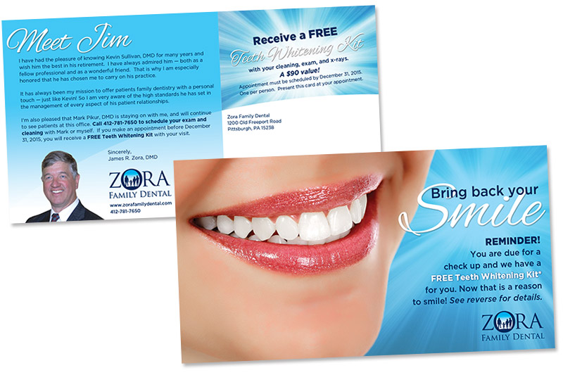 Zora Family Dental Direct Mail Appointment Reminder